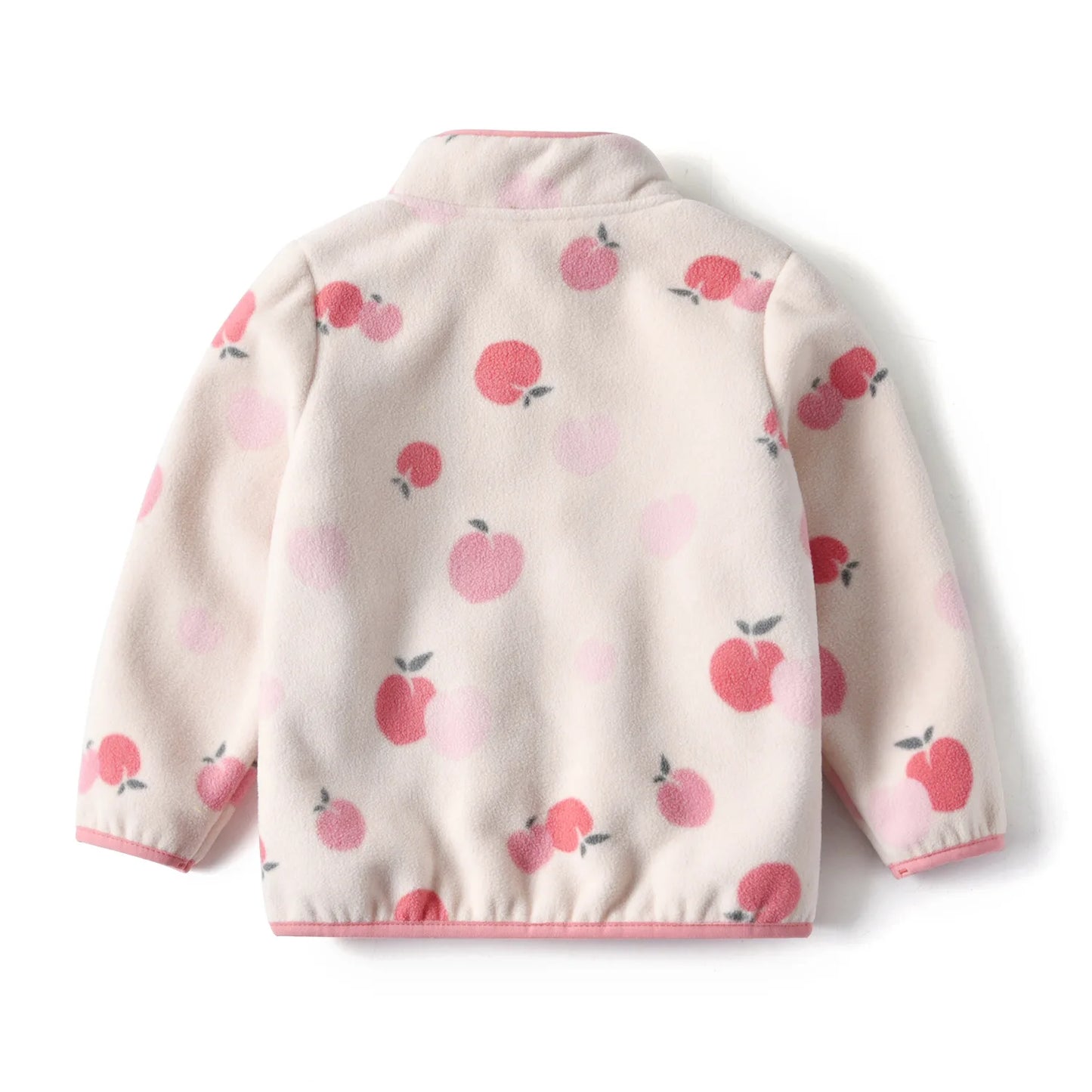 Visco New Style Clothes 2-12 Yrs Cute Kid and Toddler Girl Pink Fleece Jacket for Spring Fall Winter Clothes with Print Pattern