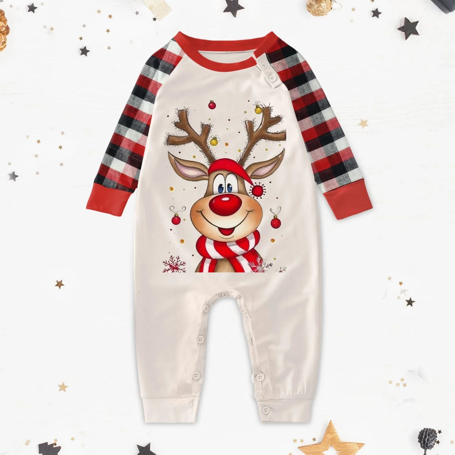 Christmas Pajamas Family Elk Print Xmas Family Matching Outfits Top Pant Two Piece Set Christmas Clothes Pijama Navidad Familiar