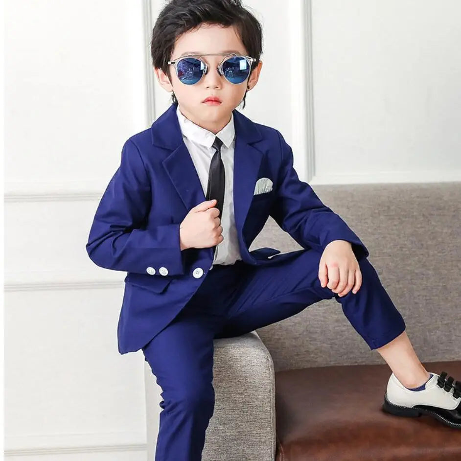 Babs 2024 Boys Suits for Weddings Blazer Pants Kids Formal Clothes Dresses Children Party Sets Classic Teeanger Boy School Uniform