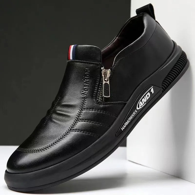 Visco Genuine Leather Men Casual Shoes Breathable Soft Men Loafers Italian Brand Moccasins Slip on Black Driving Shoes