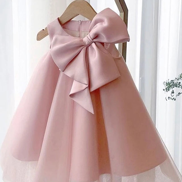 Maxy Princess Summer Big Bow Baby Girl Dress 1st Birthday Party Wedding Dress For Girl Party Princess Evening Dresses Kid Girl Clothes