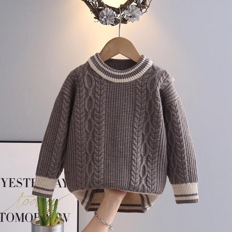 Maxy Boys Sweaters Spring Autumn 2025 Children's Clothes Woolen Jersey Sweater Tops For Baby Outerwear Kids Knitted Costume Teenagers