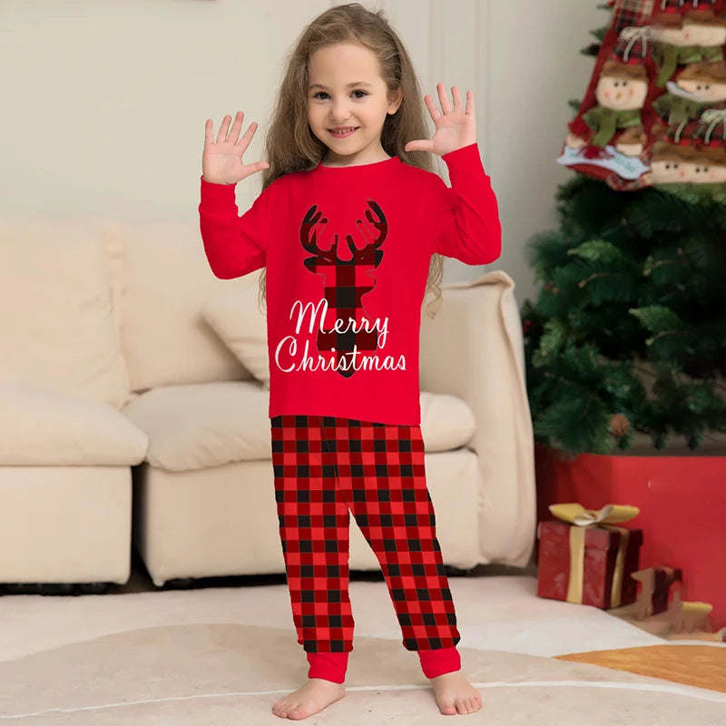 Maxy Winter Red Top+Pant Family Christmas Pajamas Xmas Pjs Men Women Kids Baby Dog Pyjamas Sleepwear Sets Matching Outfit Z934