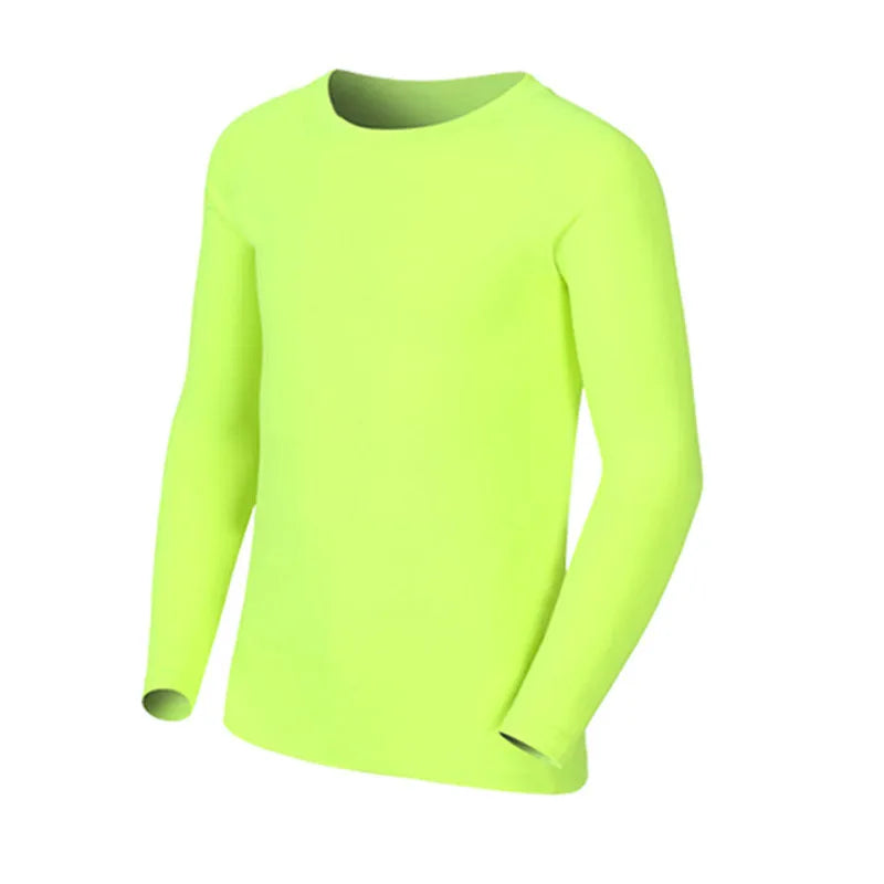 Amay Kids Children Boy Girl Running Long T Shirt Fitness Sport Basketball Football Outdoor Hiking Jogging Riding Soccer Clothes J25