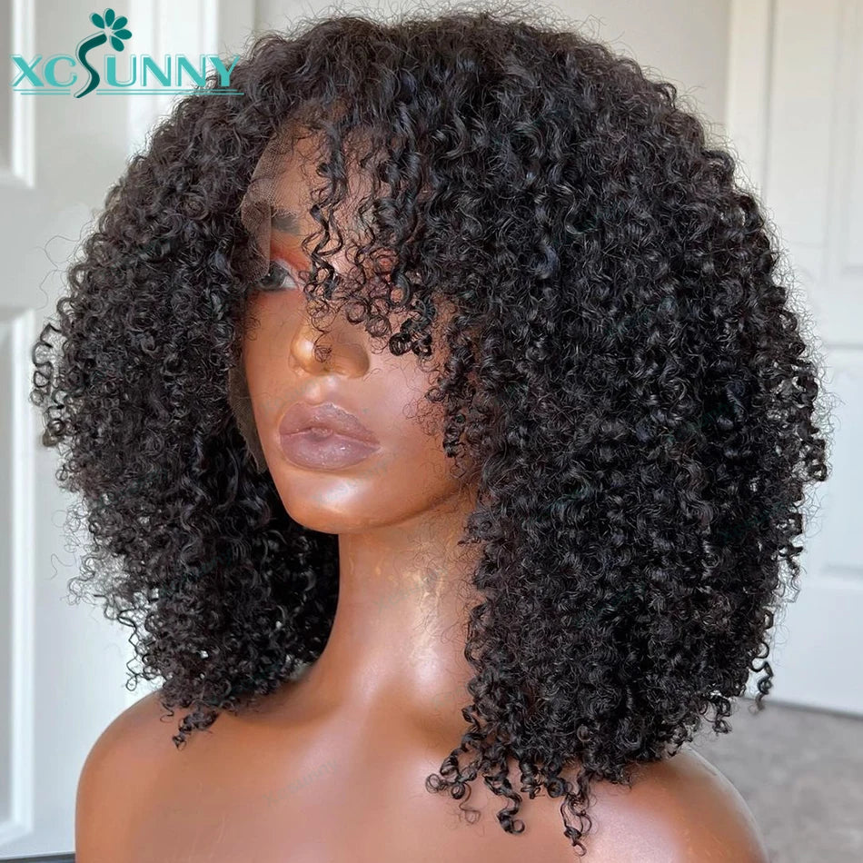 Maxy Kinky Curly Bob Wig Human Hair Glueless 13x6 Lace Front Wigs Human Hair Curly Short Pre Plucked For Black Women