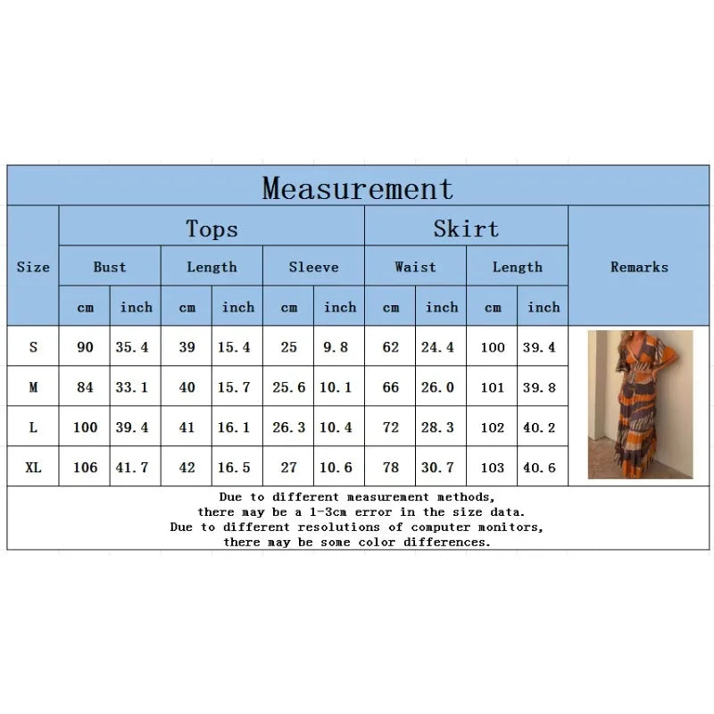 Maxy Boho Dress Women's Sexy Deep V-belt Top Set Skirt Pleated Slit Casual Beach Skirt Temperament Commuting Summer