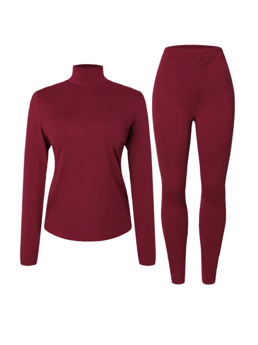 Maxy Plus Size women clothing tracksuit sets long sleeve Turtleneck Slit Skinny Pants Set Spring casual Two pieces sets for women