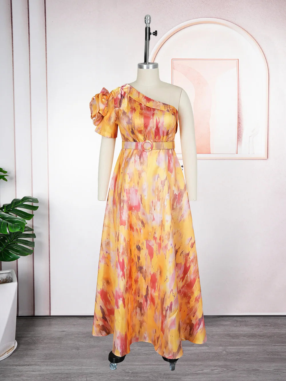 Maxy Elegant Dresses for Women Clothing Plus Size Christmas Wedding Party Long Dress Dashiki Ankara Print Outfits
