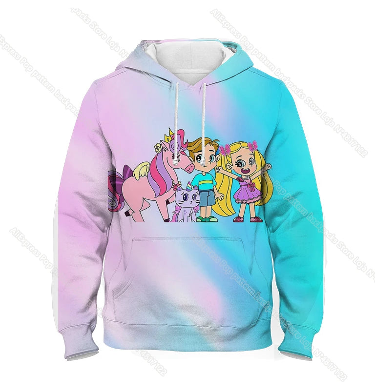 Maxy Kids Diana And Roma Show Clothes Hoody Sweatshirt Baby Girls Cartoon Toddler Boys Pullover Outerwear Children Casual Sweater
