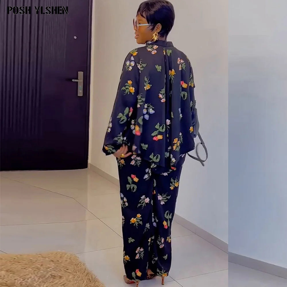 Maxy Two 2 Piece Pant Sets Women Outfit Summer Clothes African Dresses for Women New in Matching Set Sexys Dames Africa Clothing