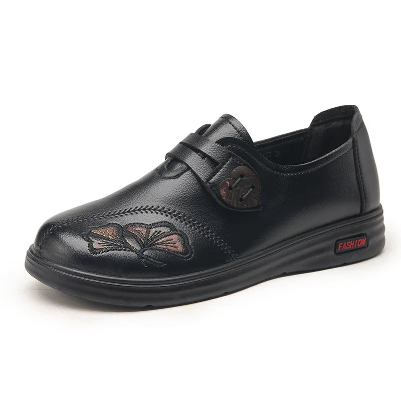 Maxy Autumn Women Loafers Slip On Flat Shoes Female Leather Breathable Casual Shoes Mother Shoes Comfortable Flats Driving shoes