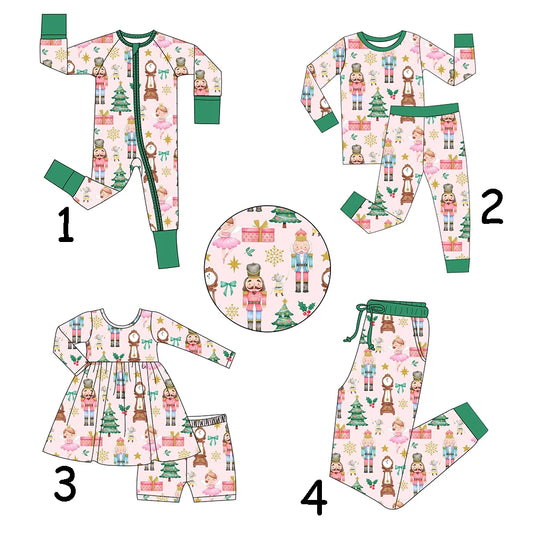 New Design Christmas Pajamas Matching Toddler Clothing One Piece Zipper Baby Boy Autumn Clothing Customized Milk Silk Nutcracker