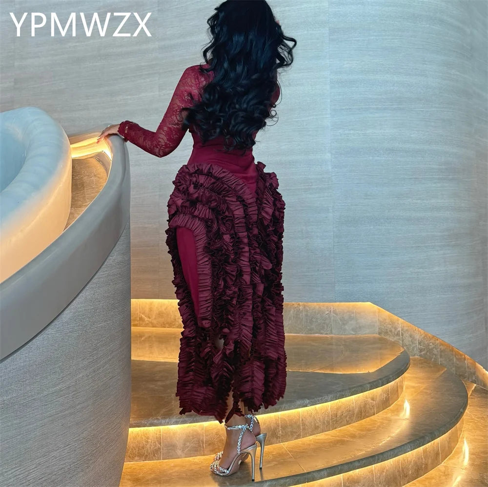 Amay Customized Prom Gown Formal Evening Dress YPMWZX Asymmetrical Column Floor Length Skirts Bespoke Occasion Dresses Women Party Oc