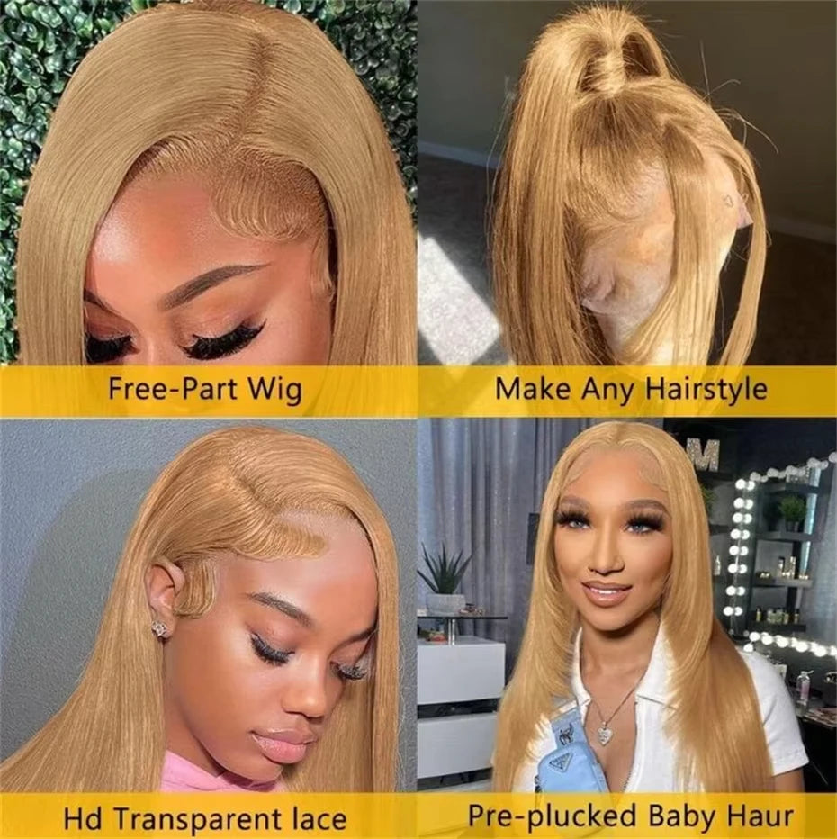 SoGreat Straight Hd Lace Frontal Wig 13x6 13x4 Lace Frontal Bone Straight Human Hair Wigs Honey Blonde Wig Human Hair Brazilian