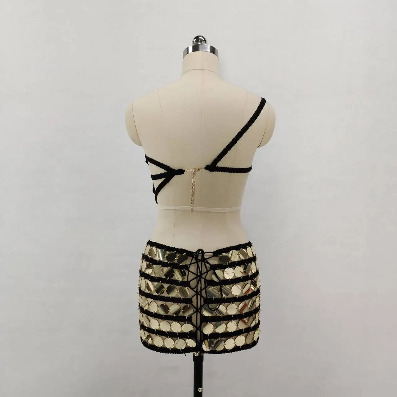 Maxy Fashion Arrival Sexy Backless Pearl Beading Hollow Out Halter Mini Evening Dress Trendiness Party Dress