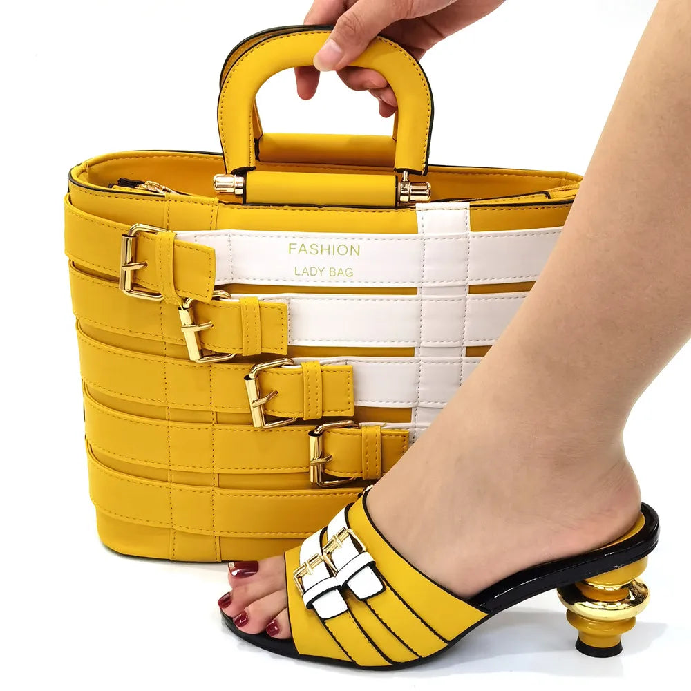 Maxy Doer show Italian Shoes and Bag Sets for Evening Party with Stones Italian Leather Handbags Match Bags!HOP1-25