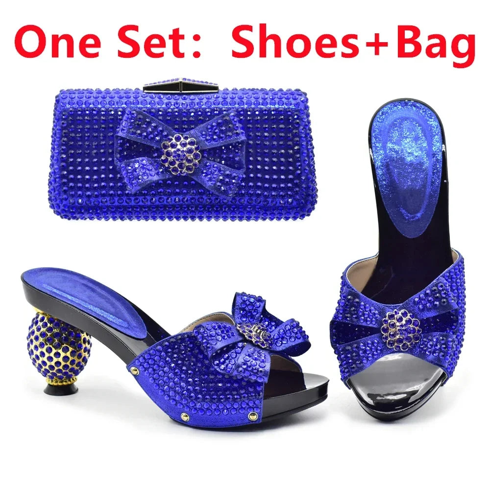 Maxy New Arrival Italian Shoe and Bag Set for Party in Women Summer High Heeled Shoes for Women Plus Size Shoes Luxury Nigerian Pumps