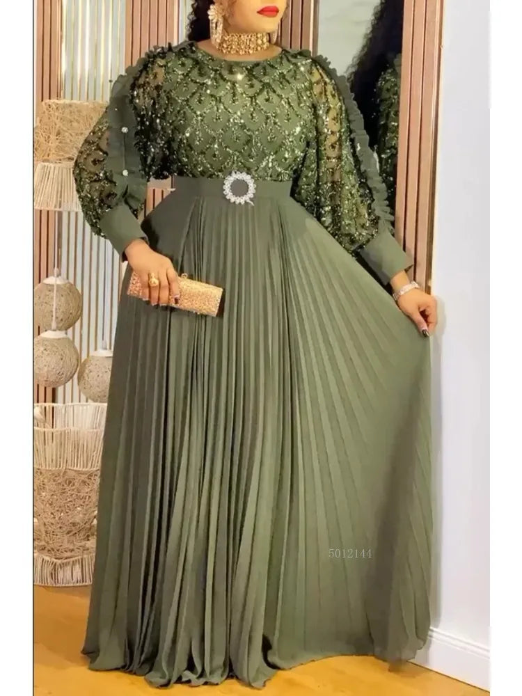 Maxy Fashion African Party Dresses For Women Dubai Ankara Wedding Evening Gown Plus Size Elegant Turkey Maxy Dress