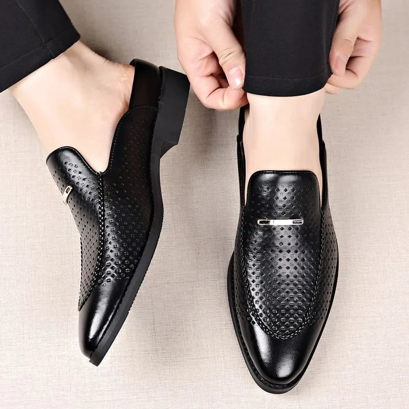 Visco half shoes dress mules for man loafers' luxury shoe suit formal slippers for man casual business man slippers outdoor mules homme