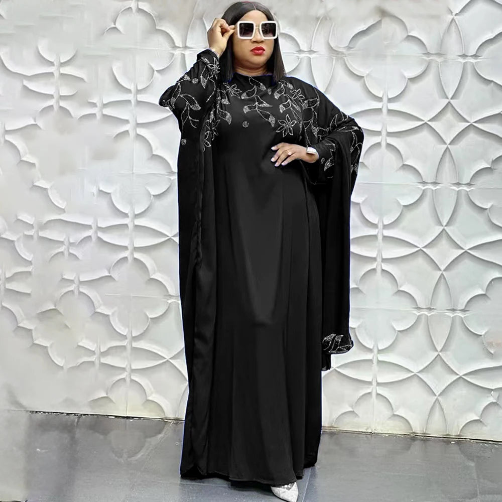 Maxy Abayas for Women Dubai Luxury African Muslim Fashion Dress Caftan Marocain Evening Party Dresses Boubou Robe Djellaba Femme