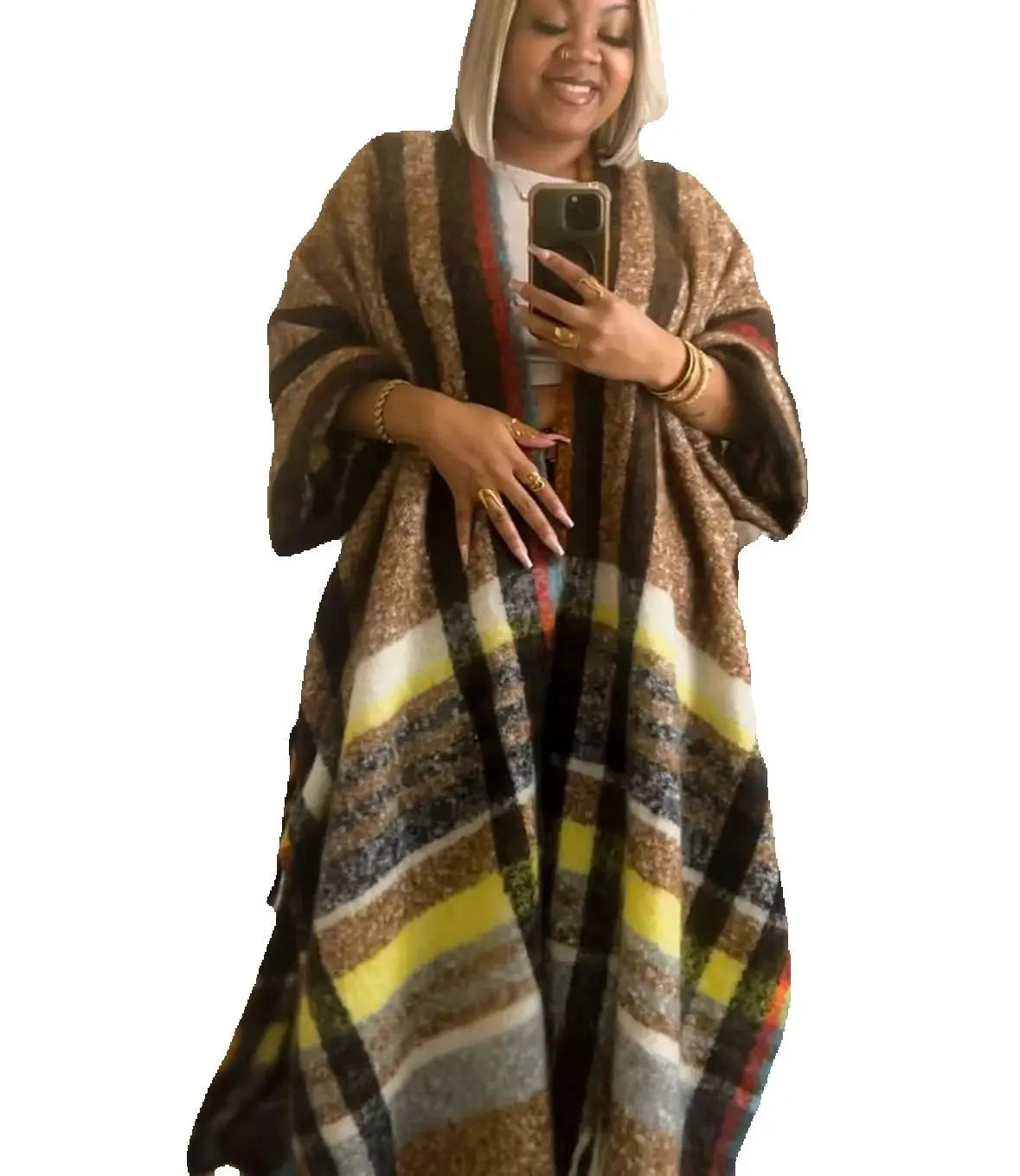 Amay Coming Winter Fashion Women Streetwear Fuzzy Long Cardigans African Elegant Lady Warm Sweater Muslim Outfits Clothes