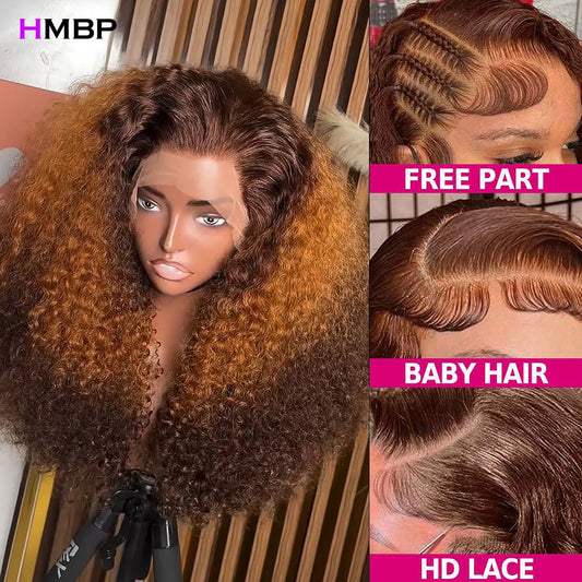 Maxy Glueless Wigs Human Hair 400 Density Ready To Wear Kinky Curly Human Hair Lace Frontal Wig Preplucked 13x6 Hd Lace Frontal Wig