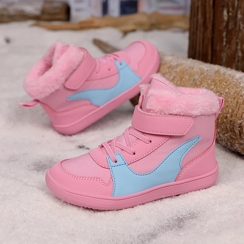 Toddler/Little/Big Kids Snow Boots Winter Wide Toe Barefoot Snow Boots Girl Boy Outdoor Casual Shoes Winter Children's Sneakers