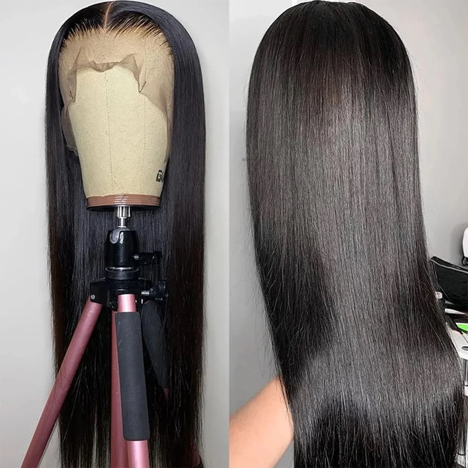 Maxy 13x6 Bone Straight Lace Front Wigs Human Hair 30 Inches Glueless HD Transparent Brazilian Remy Human Hair Wigs For Women