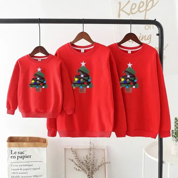 Christmas Family Matching Outfits Out Wear Winter Pajamas Tops Adult Kid Baby Merry Xmas Fleece T-shirts Family New Year Clothes