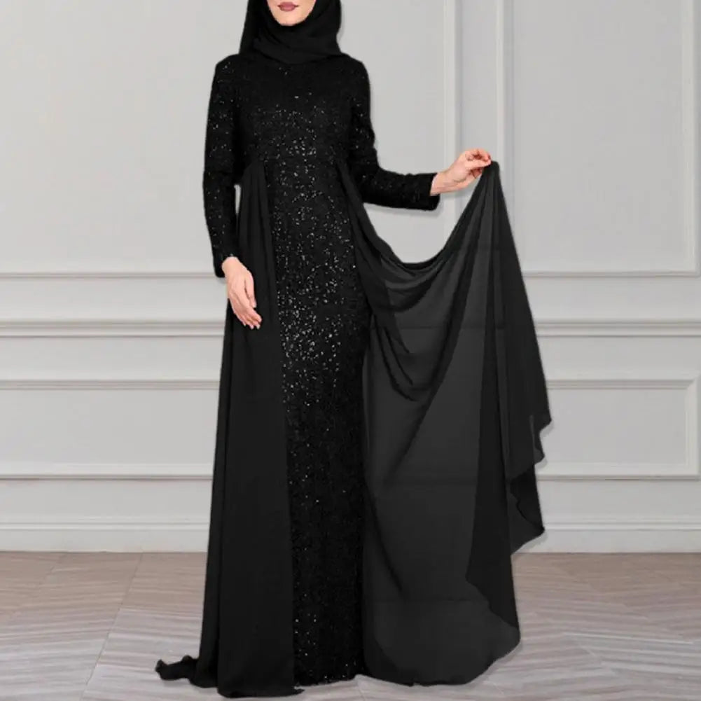 Maxy Elegant Shiny Sequins Women Gown Dress Waist Tight Hip Wrap Bodycon Party Maxi Dress Fashion Holiday Shining Evening Long Dress