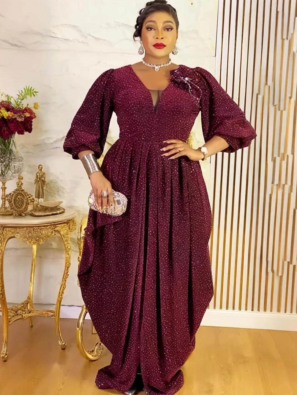 Maxy Plus Size African Party Dresses for Women New Fashion Dashiki Ankara Wedding Evening Gown Elegant Turkey Muslim Maxi Dress