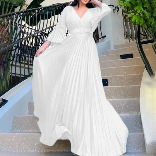Maxy Plus Size African Party Dresses for Women New Summer Chiffon Long Maxi Dress Elegant Kaftan Muslim Gown Africa Clothing