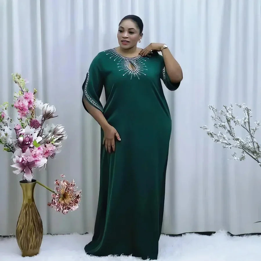 New Arrival turkey dresses for women luxury Rhinestone african dresses for woman Morden Style abaya dubai luxury 2024