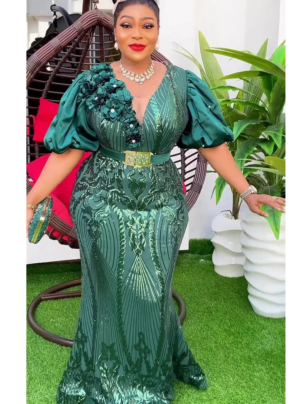 Maxy Plus Size African Party Long Dresses for Women 2024 New Evening Gowns Outfits Robe Africa Clothing