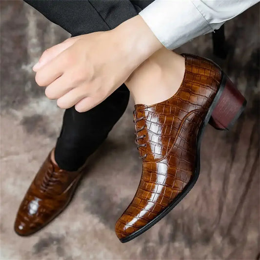 With Lacing Thick Heel Loafers Men's Luxury Mens White Dress Shoes Comfortable Dress Man Shoes Sneakers Sport Ternis