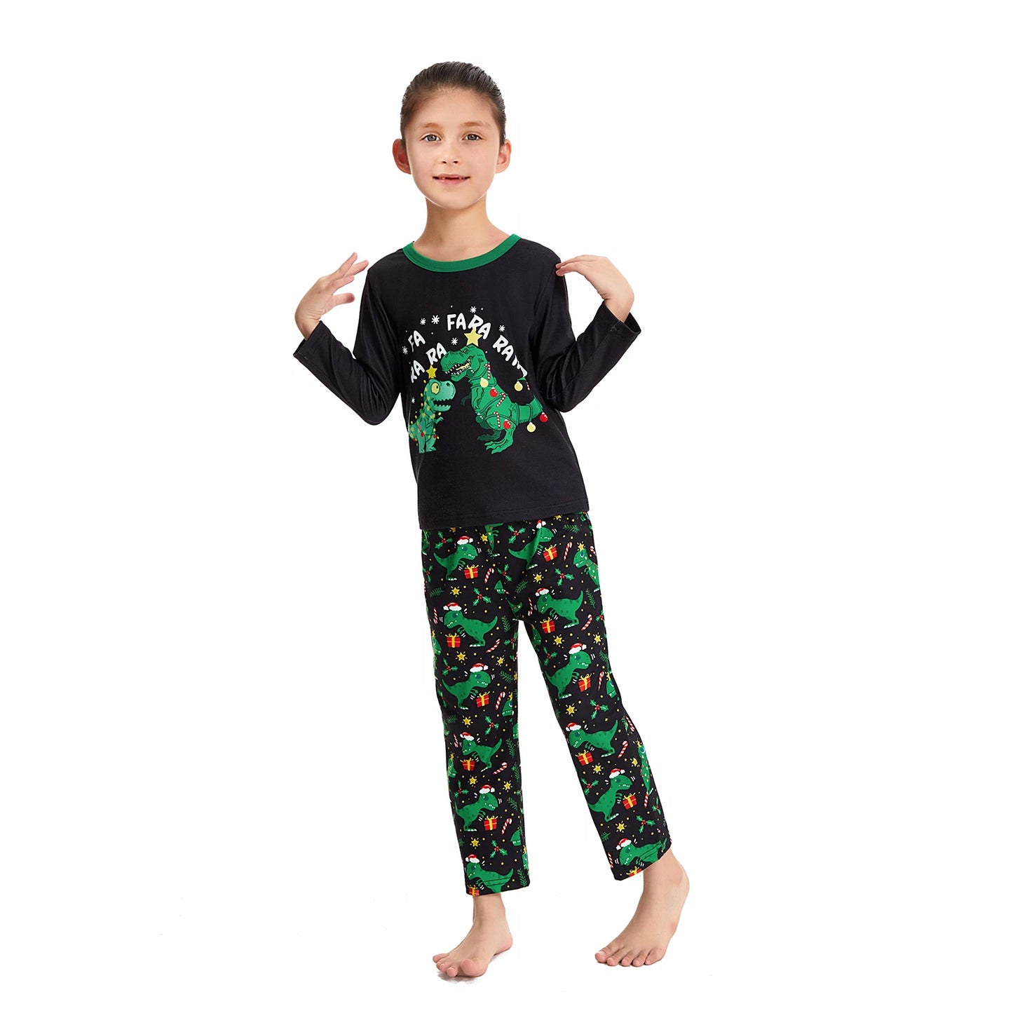 Christmas Family Pajamas Matching Set Red Short Sleeve Reindeer Print Tops and Snowflake Print Pants Sleepwear for the Holidays