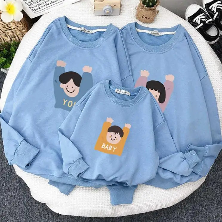 Maxy Autumn Winter Sport Family Matching Outfits Long Sleeve Sweatshirt Tees Baby Family Looking Sweater Family Outfits Clothes