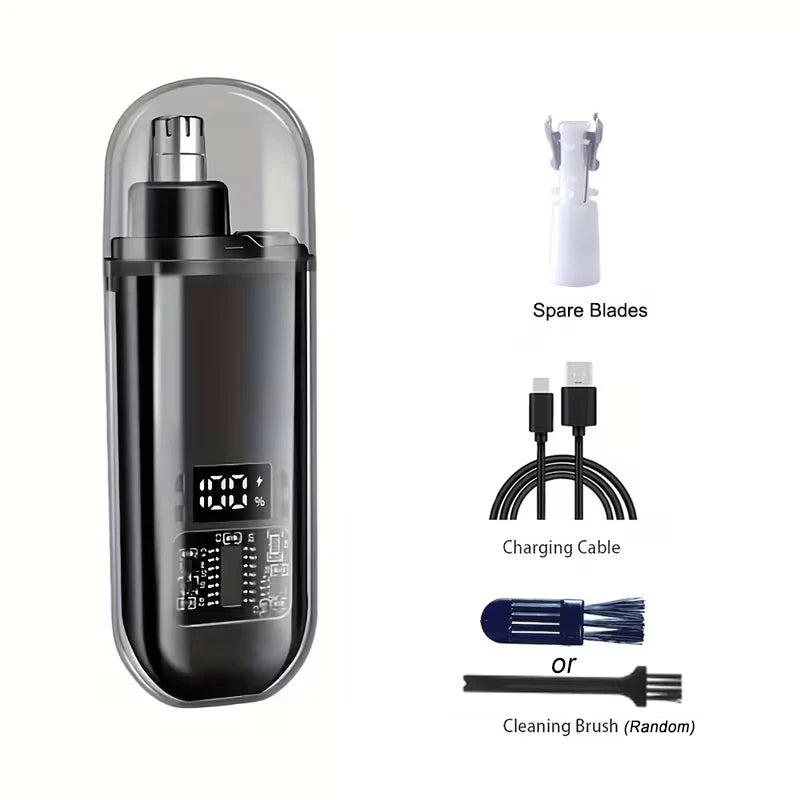 Maxy 2 In 1 Electric Portable Ear and Nose Hair Trimmer Clipper Professional Painless Portable Eyebrow For Men