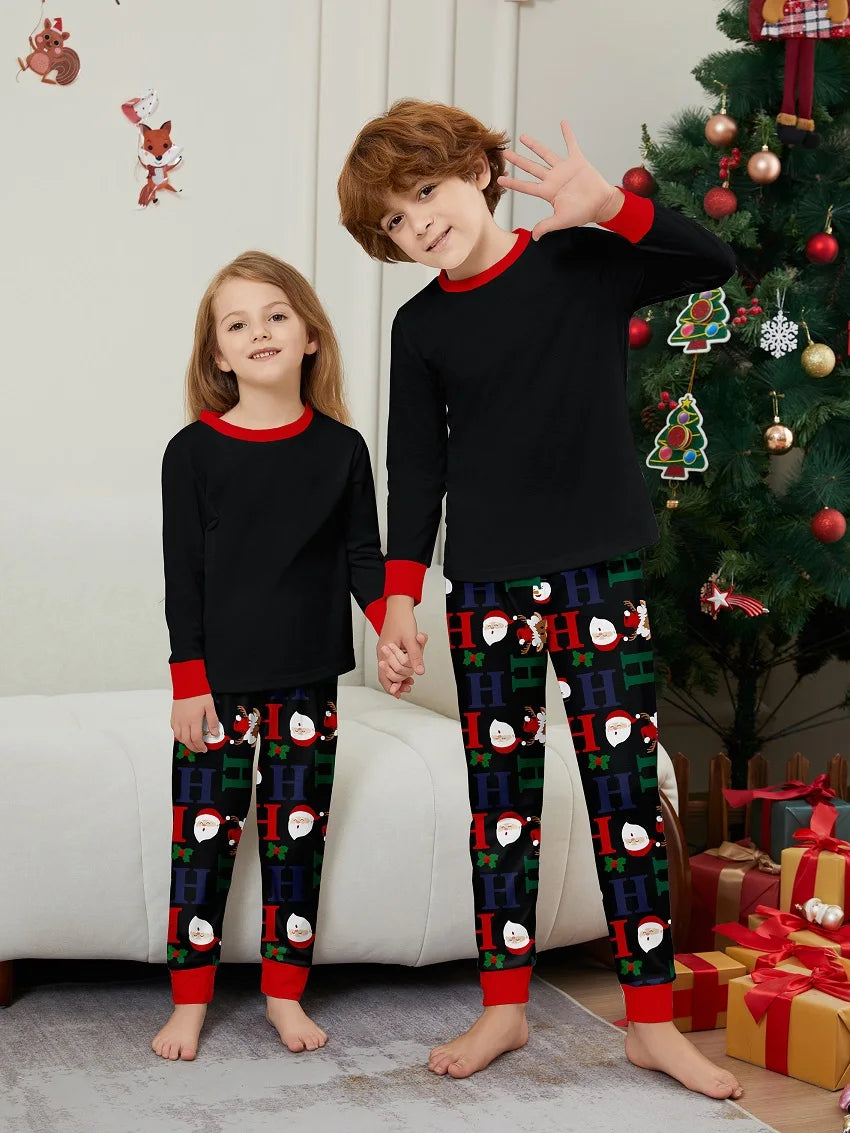 Maxy Christmas Matching Family Pajamas Santa Cartoon Pjs Adult Child Clothing Outfit Set Baby Jumpsuit Dog Clothes