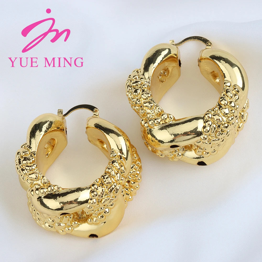 Maxy Gold Color Earrings for Women Gold Plated Hoop Earrings for Bride Design Weddings Trend Lady Hook Earrings Jewellery