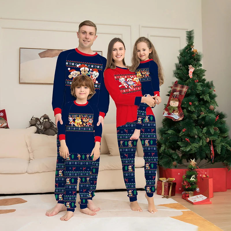 Momsey Winter Top+Pant Family Christmas Pajamas Matching Sets Xmas Pjs For Men Women Kids Baby Dog Home Pyjamas Sleepwear Set