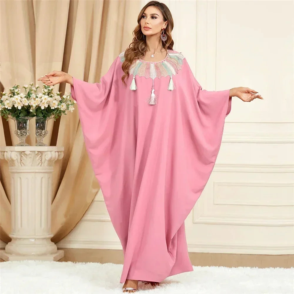 Maxy Ramadan Abayas for Muslim Women Casual Bat Sleeve Maxy Dress Turkey Arab Robe Dubai Islam Kimono Jalaiya Caftan Party Gowns