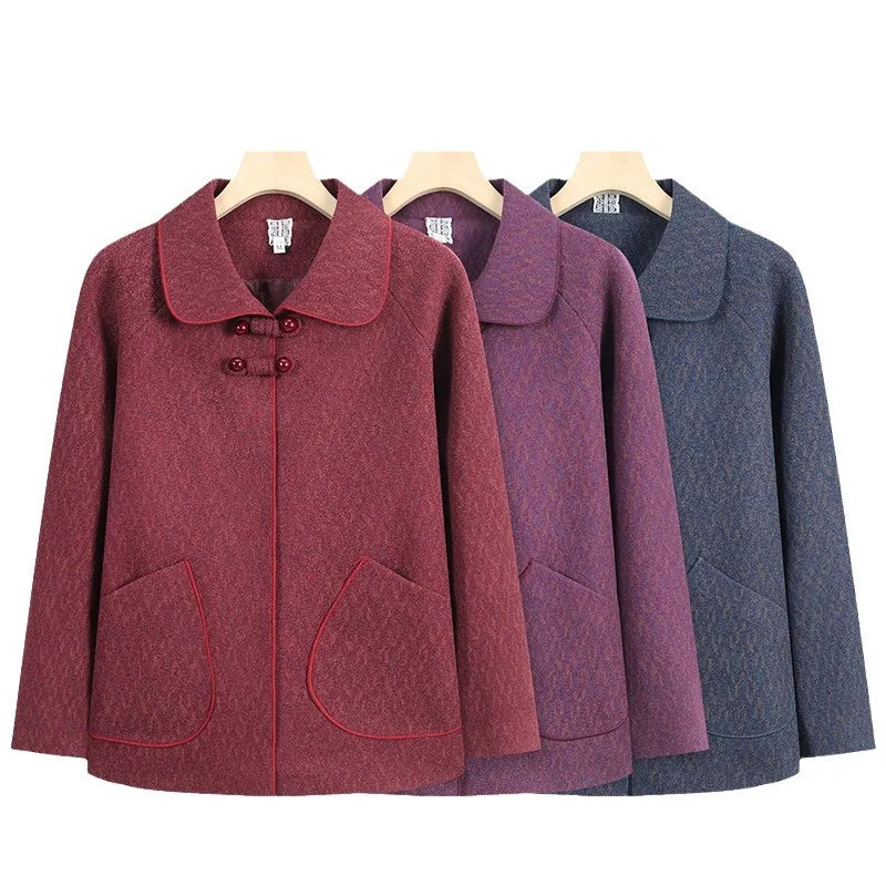 Amay Fashion Party Retro Jacket Winter Grandma Warm Tang Costume Traditional Chinese Clothes Female Plus Size 5XL Vintage Button Coat