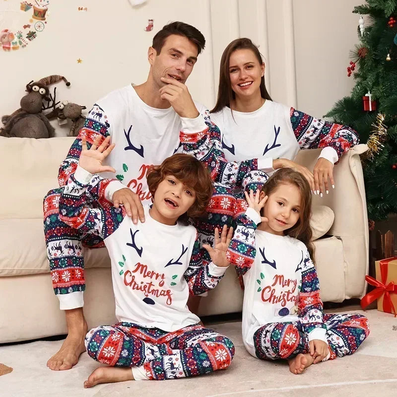 Max Family Matching Pajamas Set Merry Christmas Printed Adult Kids Baby Family Mother Father Outfits 2024 Christmas Family Pj's