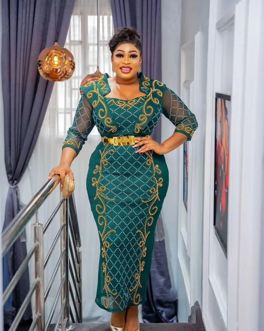 Amay Dresses for Women Traditional Africa Clothes Dashiki Ankara Outfits Gown Abaya Turkey Wedding Party Long Maxy Dress