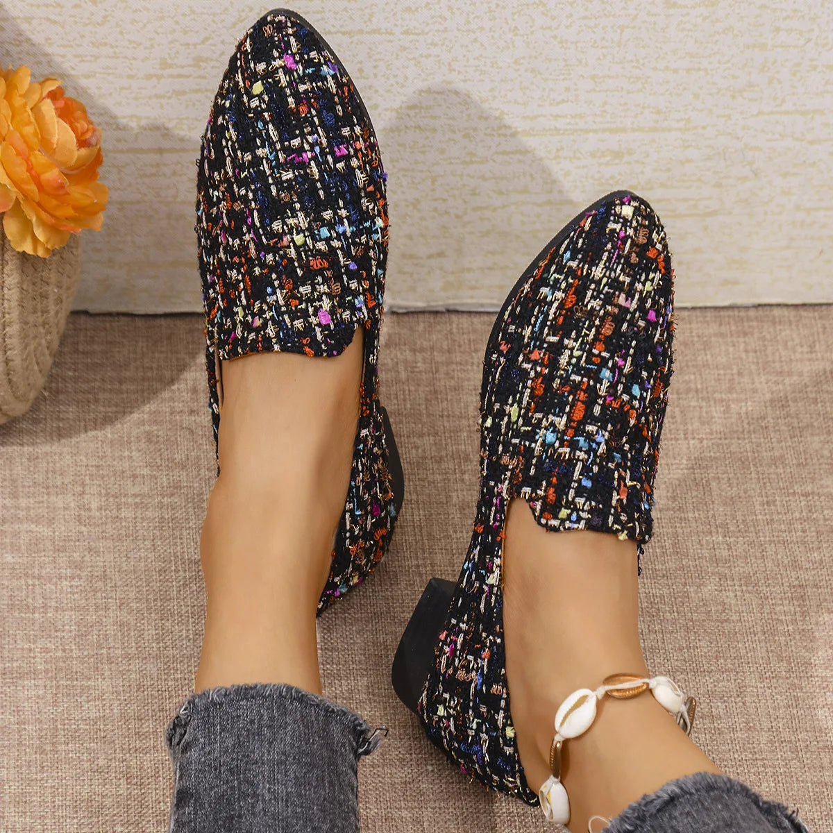 Maxy New Fashion Comfortable Elegant Pumps Casual Women Shoes with Thick Heel and Pointed Toe Designer Shoes Women Mary Jane Shoes