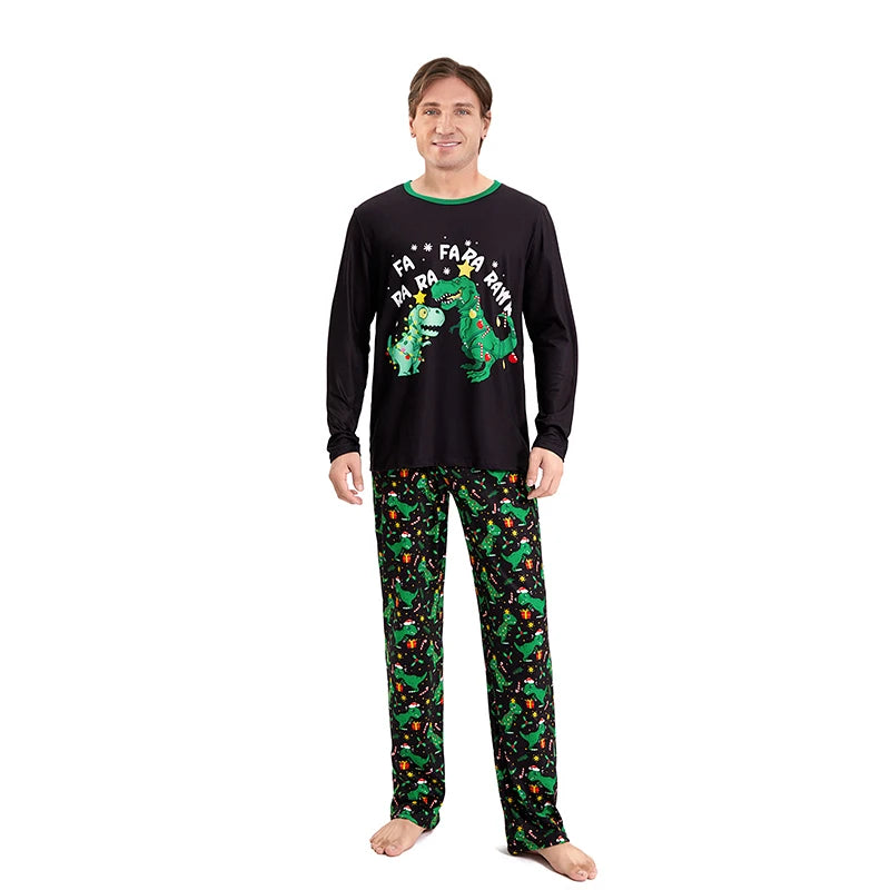 Christmas Family Pajamas Matching Set Red Short Sleeve Reindeer Print Tops and Snowflake Print Pants Sleepwear for the Holidays