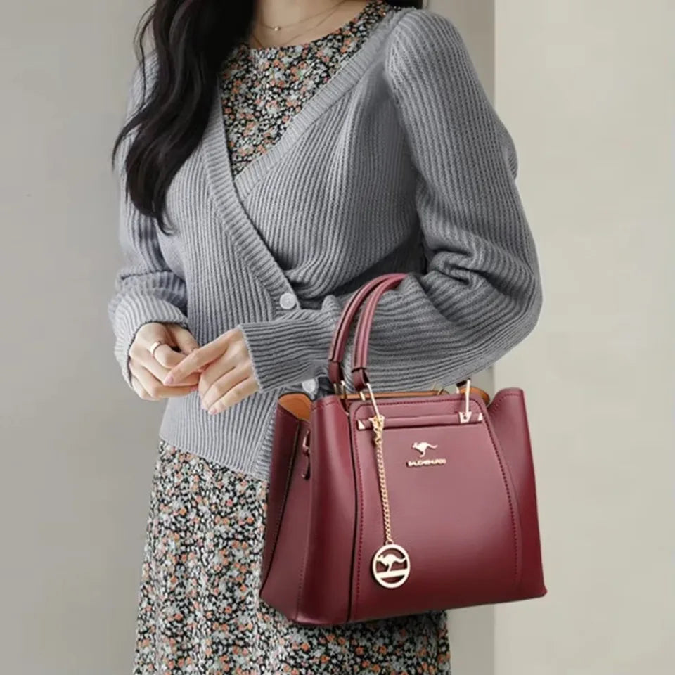 Maxy 3 Layers Large Capacity Women Tote Bag Soft Leather Luxury Handbags Women Bags Designer Solid Color Crossbody Bag Hand Bags