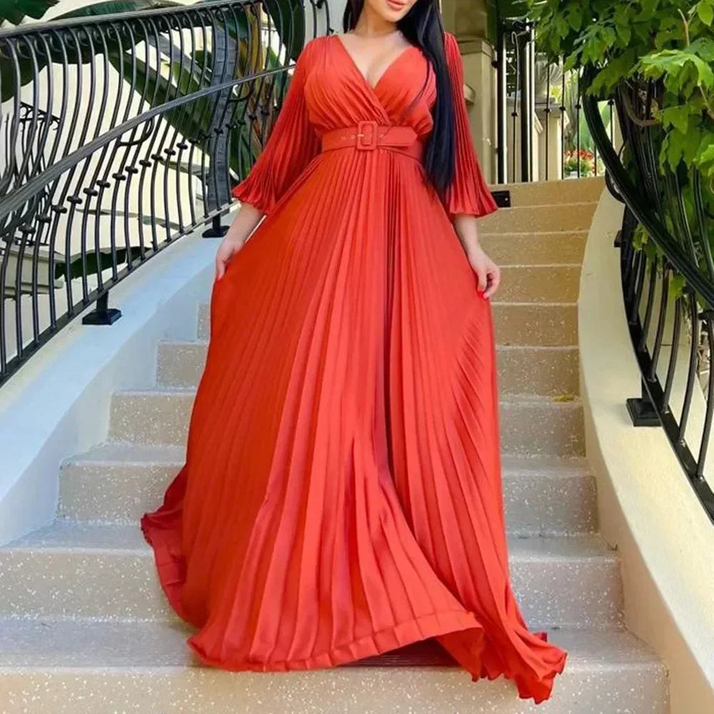 Maxy Plus Size African Party Dresses for Women New Summer Chiffon Long Maxi Dress Elegant Kaftan Muslim Gown Africa Clothing