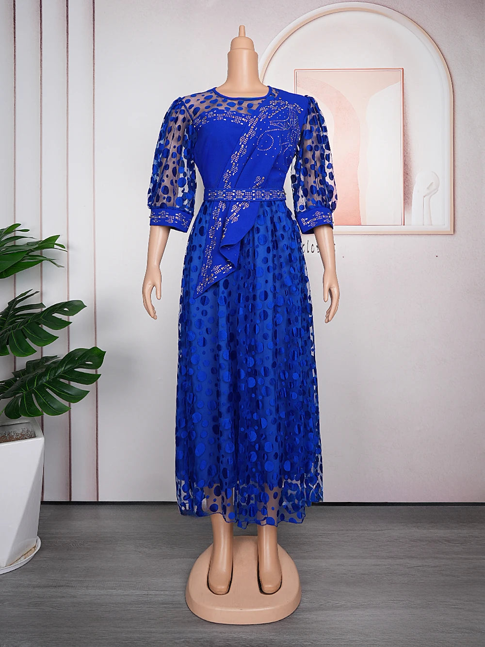 Amay Plus Size African Party Dresses for Women New Fashion Dashiki Ankara Lace Wedding Gowns Elegant Turkey Dress